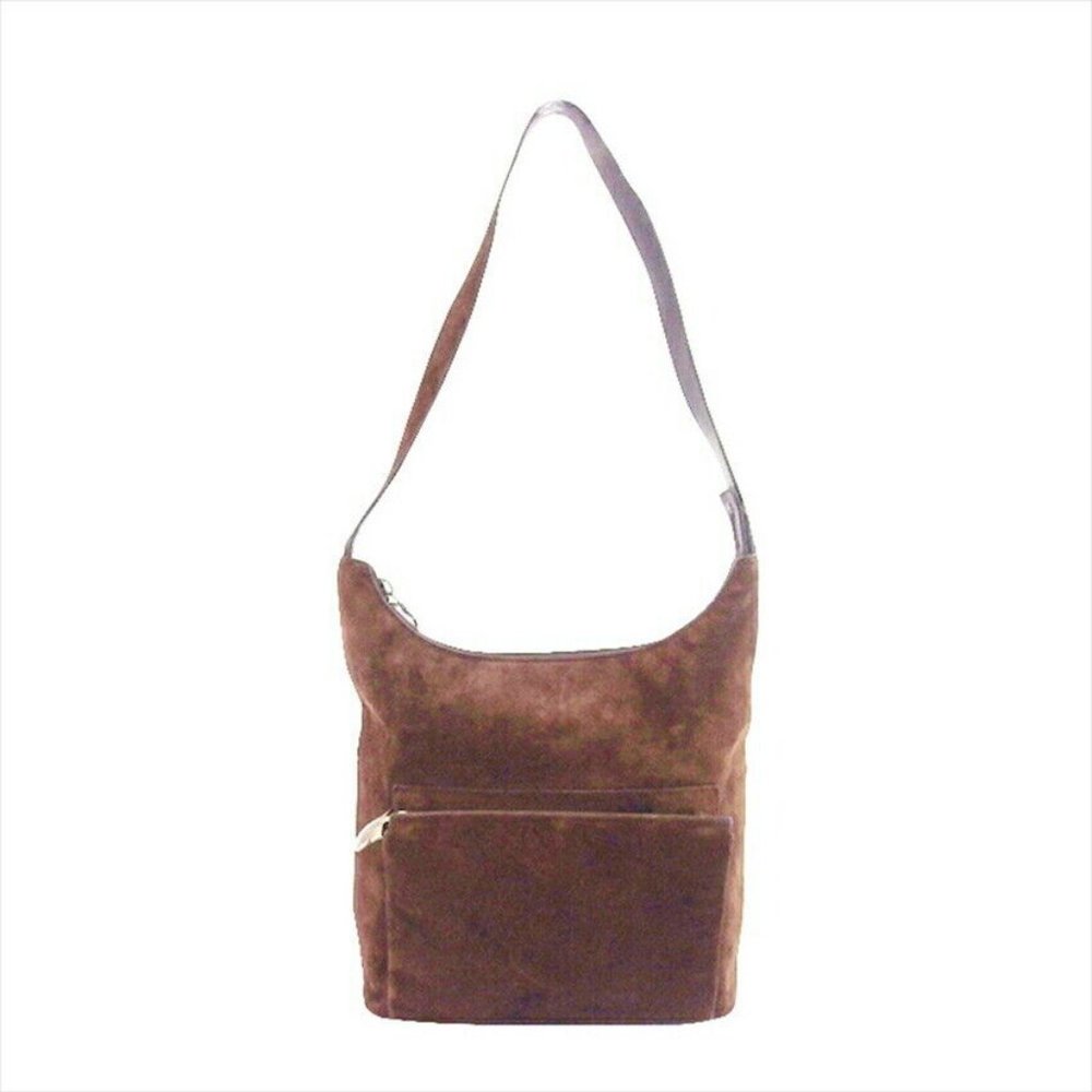 authenticity guaranteed USED Salvatore Ferragamo Shoulder Bag Dark Sede x Leathe